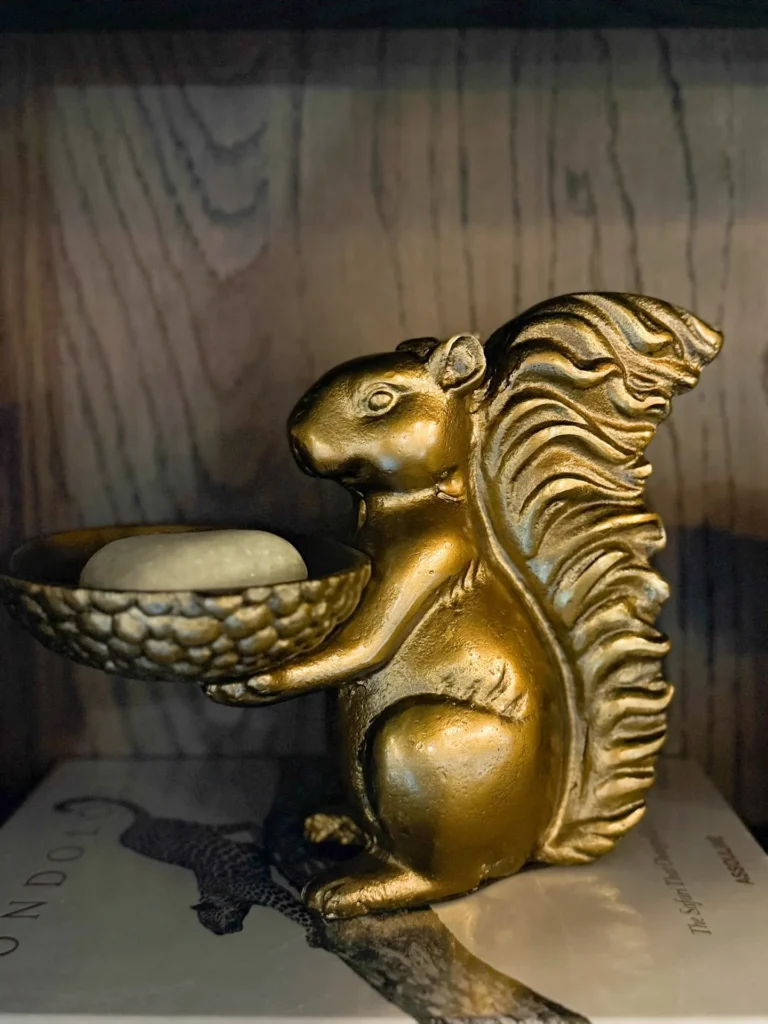 Brass squirrel decor