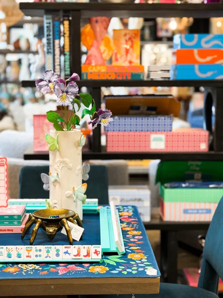 Mahjong display table in the Live Boho store